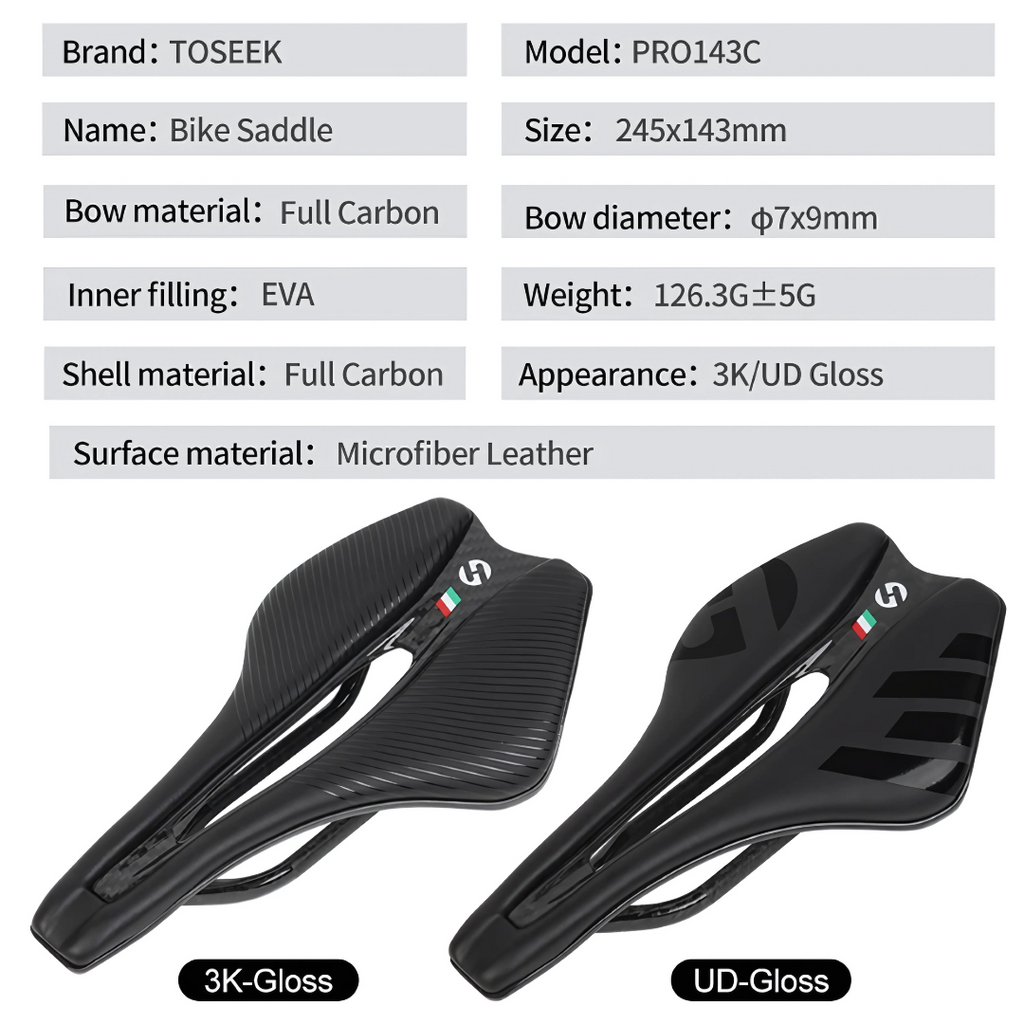 Asiento de Ciclismo Full Carbon